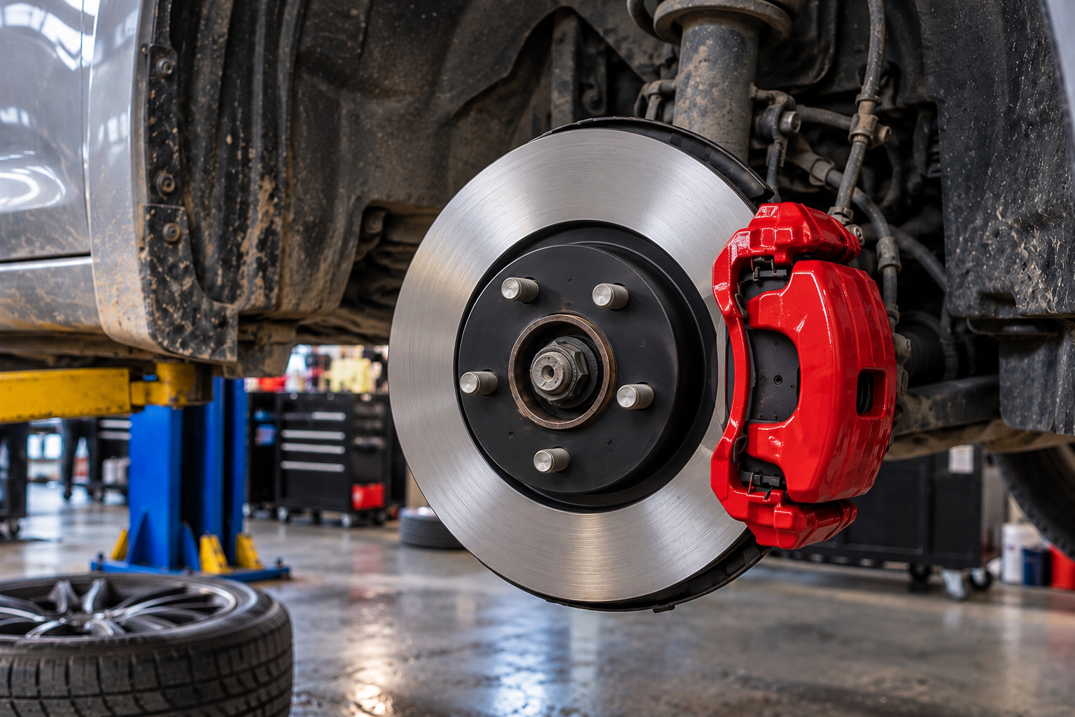 New rotor and red caliper