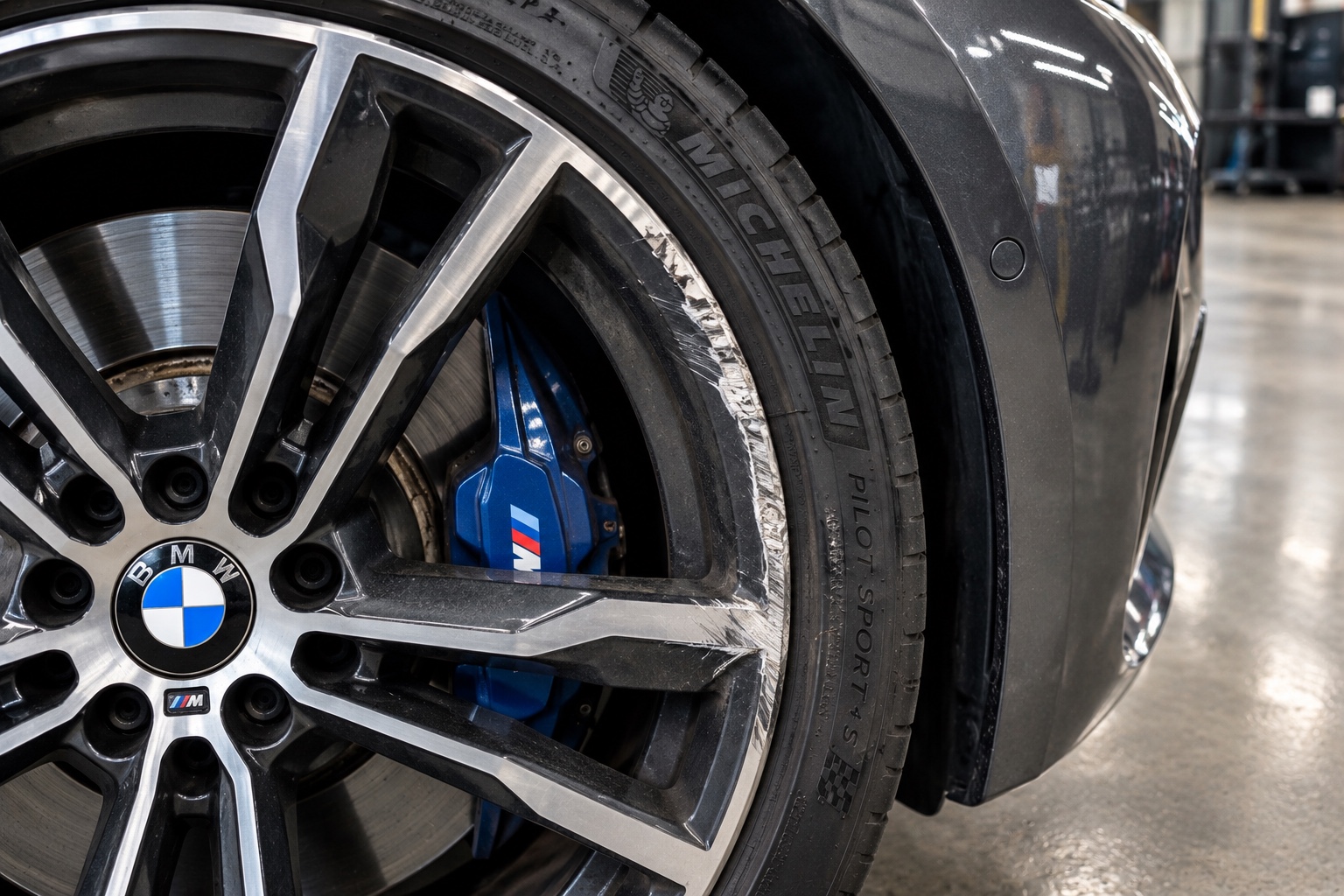 Same wheel before refinishing